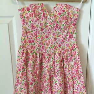 Betsey Johnson Strapless Floral Dress Size 4